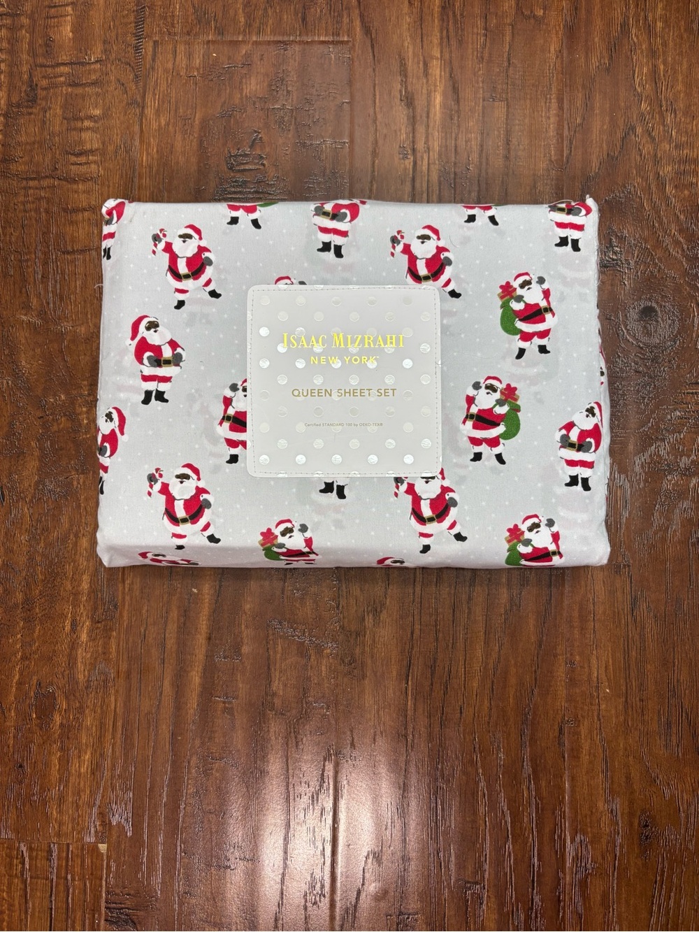 Isaac Mizrahi Queen Sized African American Jolly Santa Print NWT